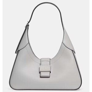 S Kate Spade Nouveau Platinum Gray Leather Small Shoulder Bag KL542 NWT $328
